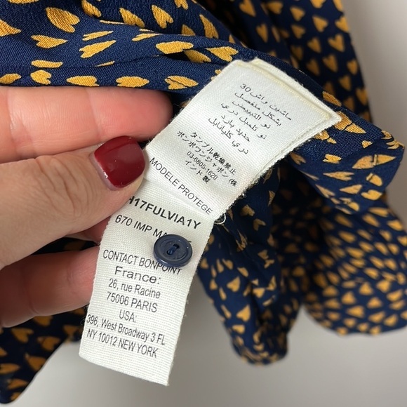 Bonpoint button down blouse hearts - Picture 7 of 9